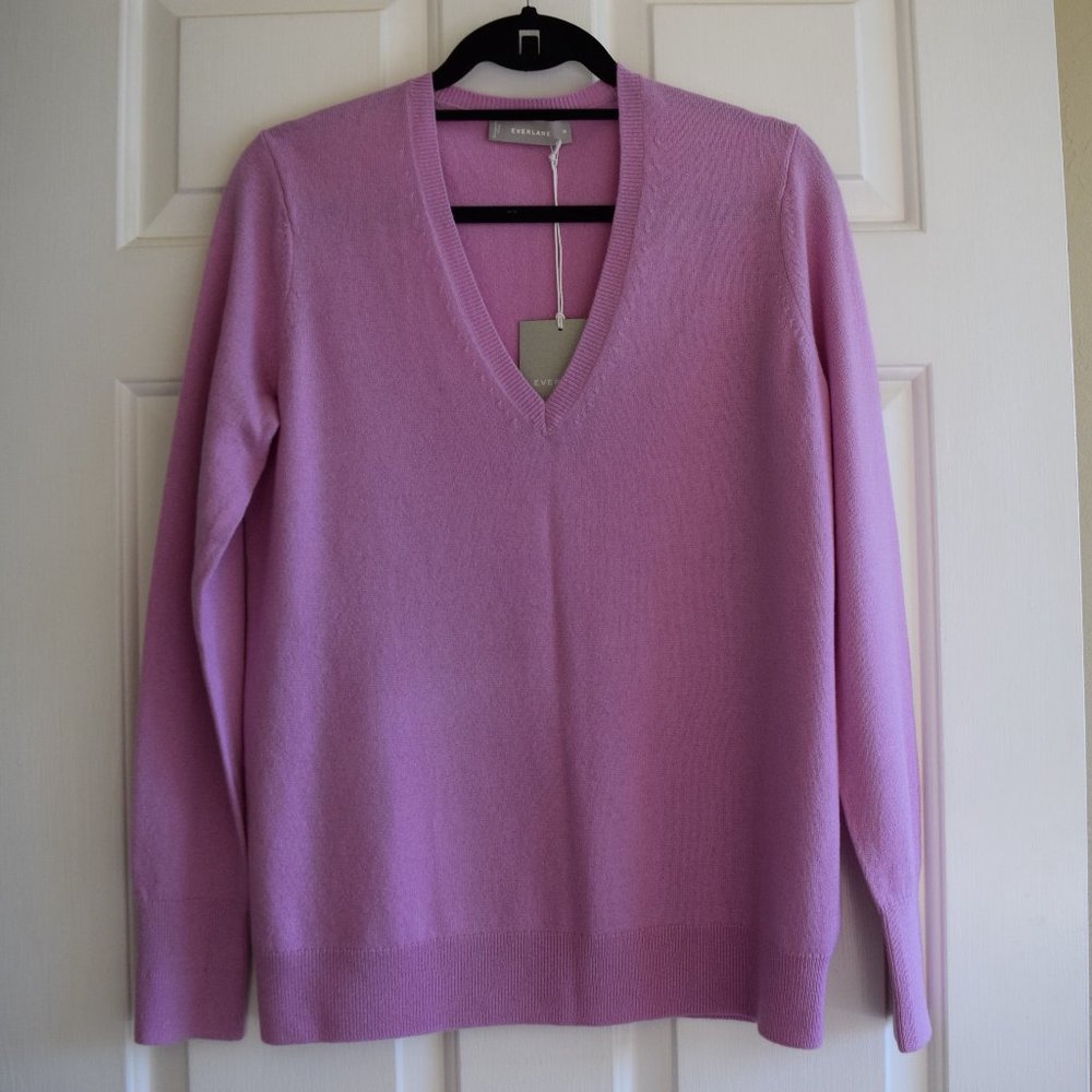 Everlane Women's V-Neck Sweater in Lavender
